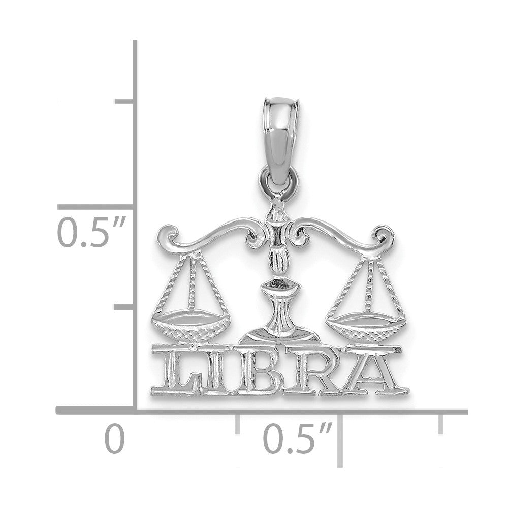 White Gold Small LIBRA Zodiac Charm Model-K8952W - Charlie & Co. Jewelry