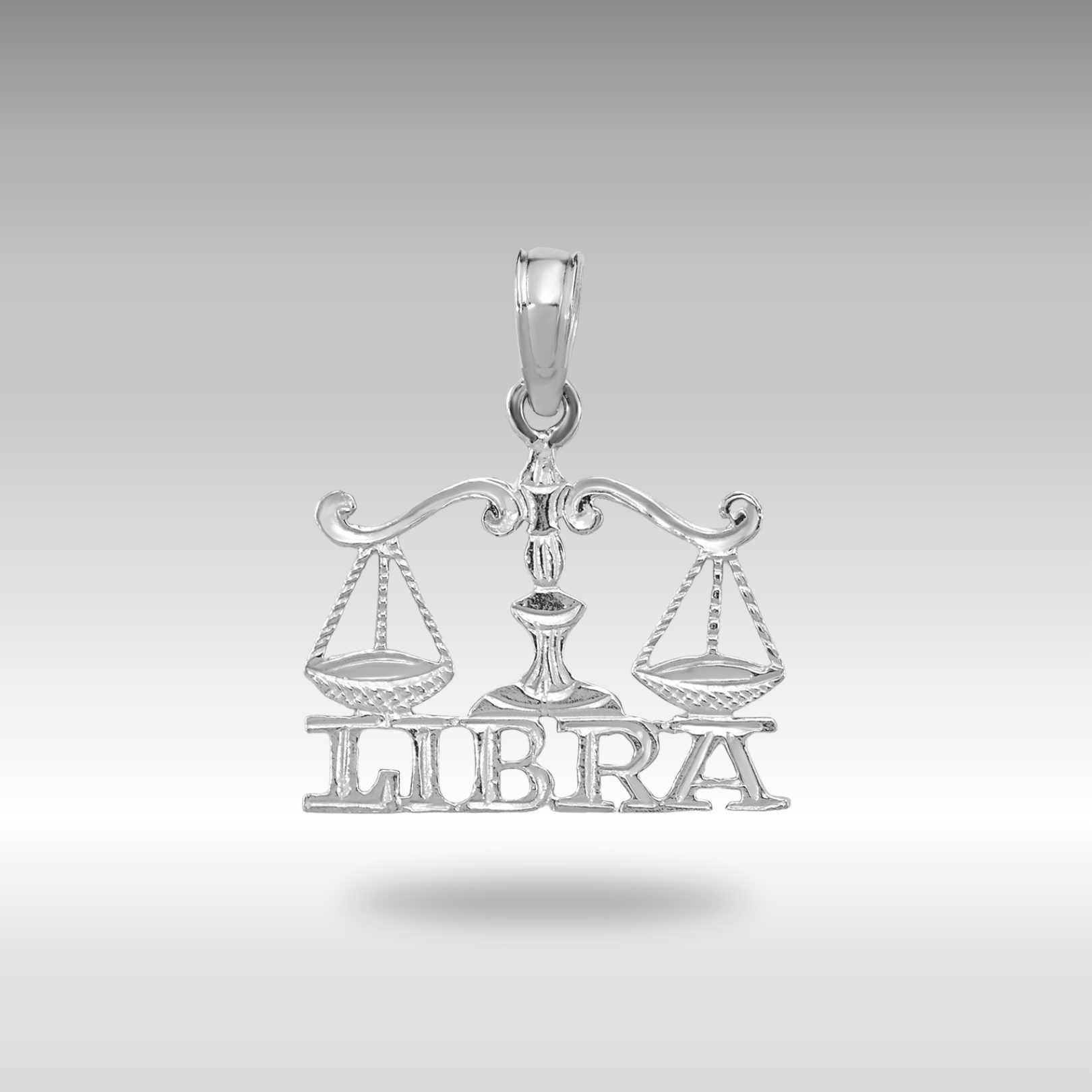White Gold Small LIBRA Zodiac Charm Model-K8952W - Charlie & Co. Jewelry