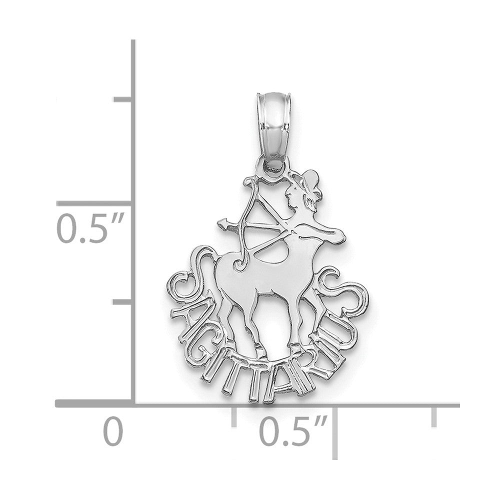 White Gold SAGITTARIUS Archer Small Zodiac Charm Model-K8954W - Charlie & Co. Jewelry