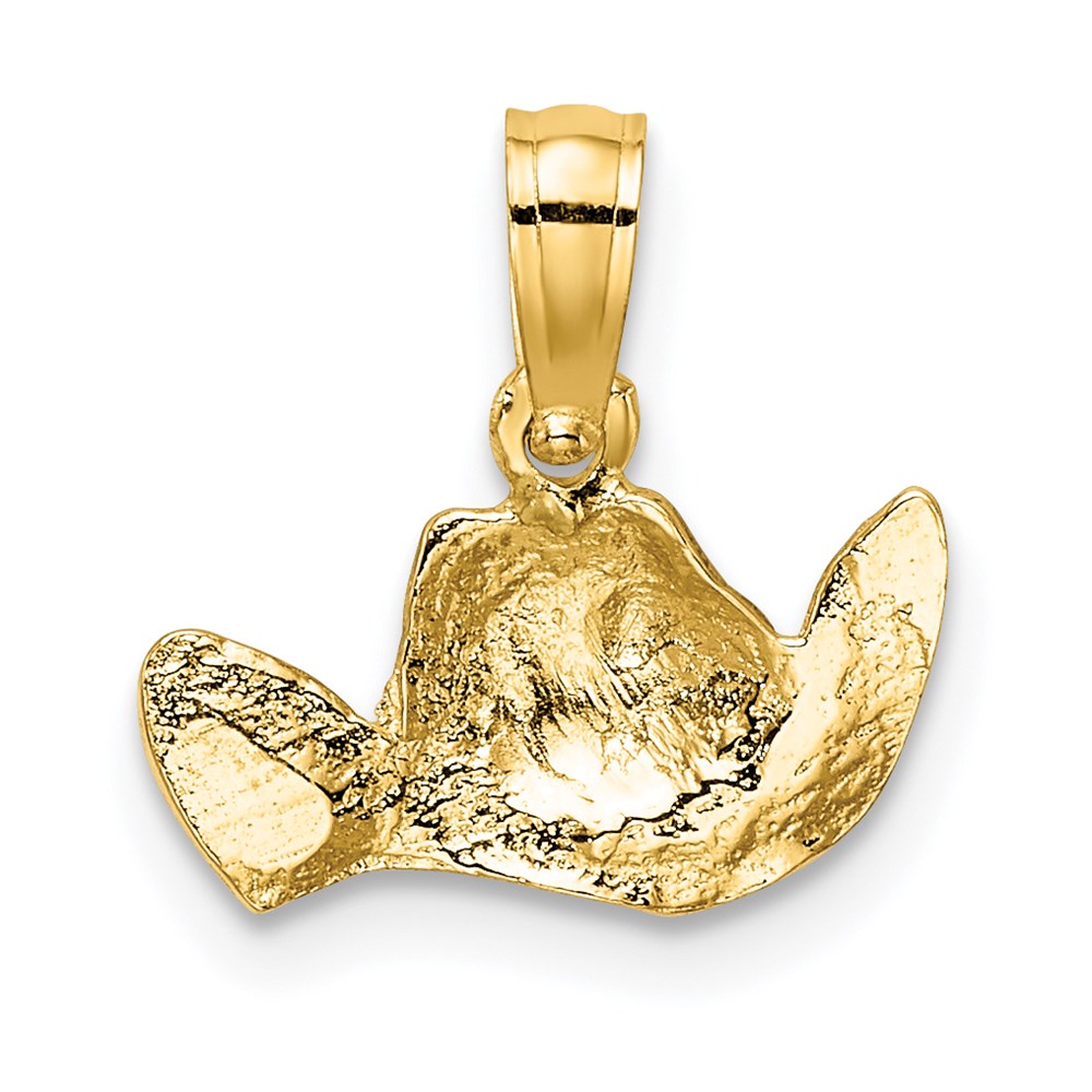 Yellow Gold and White Gold Cowboy Hat Charm Necklace Model-K8969 - Charlie & Co. Jewelry