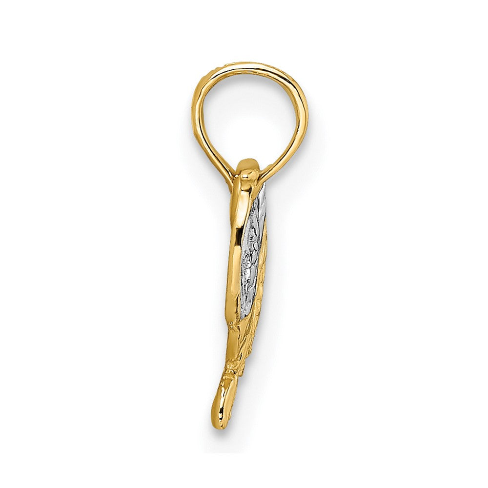 Yellow and White Gold Saddle Pendant Necklace Model-K8970 - Charlie & Co. Jewelry