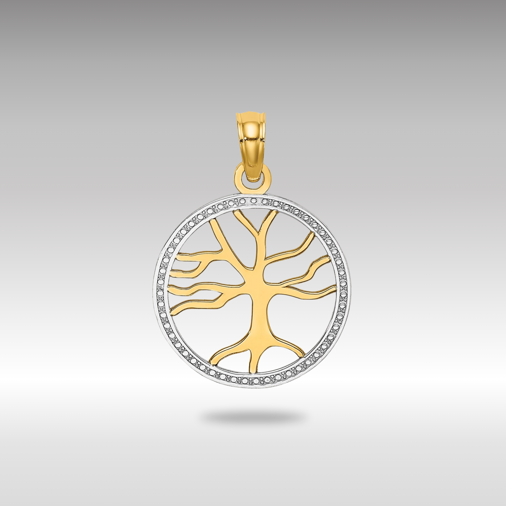 Yellow and White Gold Tree of Life Pendant Necklace - Charlie & Co. Jewelry