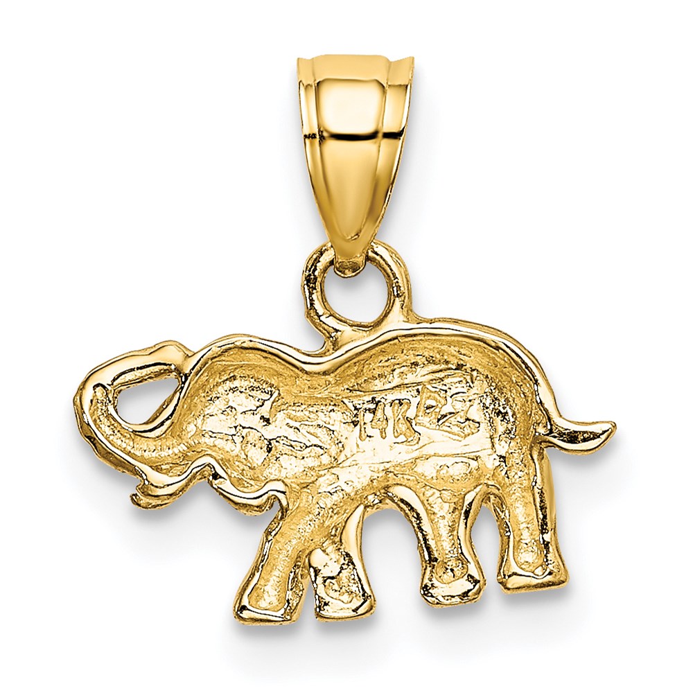 14K Gold Small Elephant Necklace Pendant - Charlie & Co. Jewelry