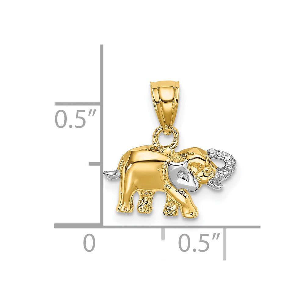 14K Gold Small Elephant Necklace Pendant - Charlie & Co. Jewelry