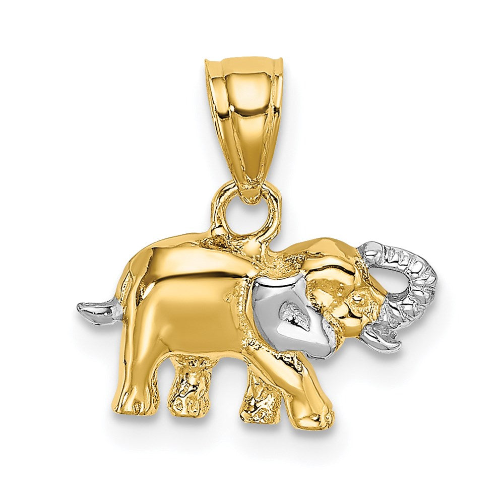 14K Gold Small Elephant Necklace Pendant - Charlie & Co. Jewelry