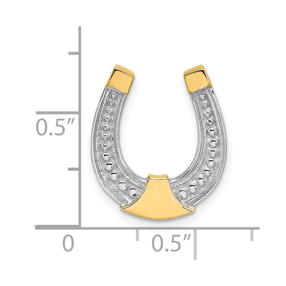 14K Yellow and White Gold Horseshoe Necklace - Charlie & Co. Jewelry