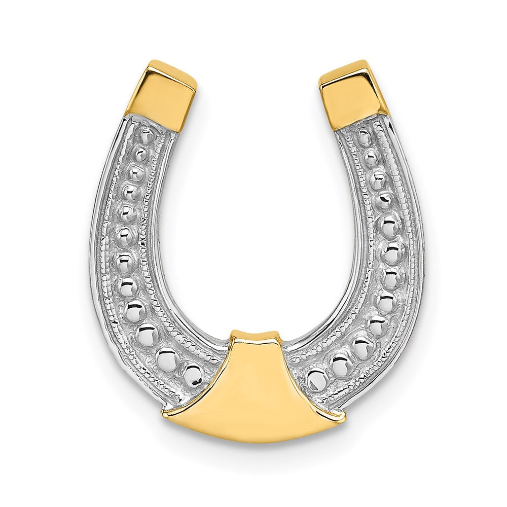 14K Yellow and White Gold Horseshoe Necklace - Charlie & Co. Jewelry