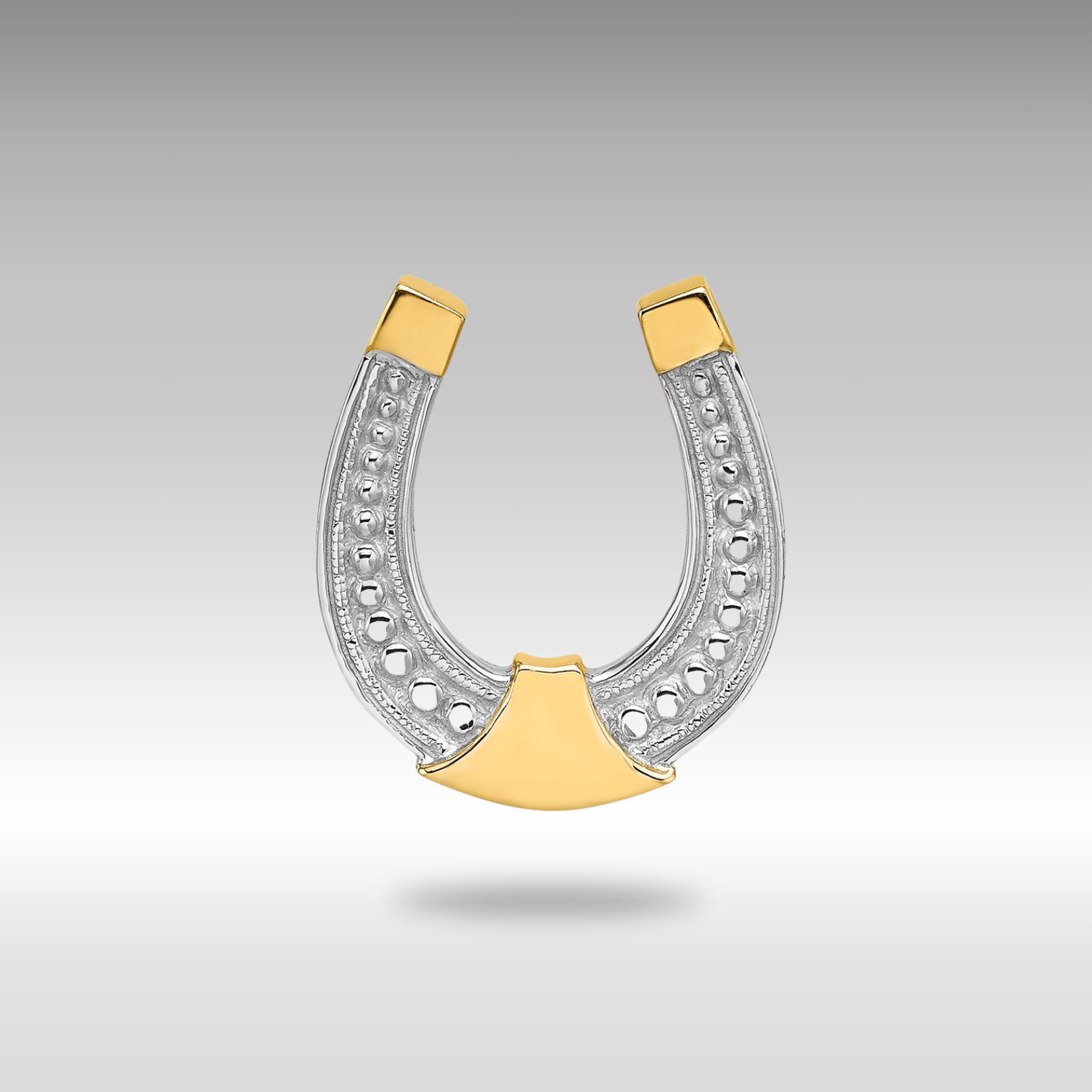 Yellow and White Gold Horseshoe Pendant Model-K9176 - Charlie & Co. Jewelry