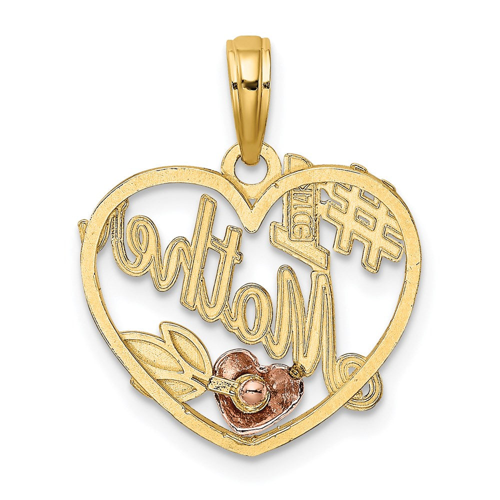 Gold Heart with #1 MOTHER Charm Necklace - Model K9211 - Charlie & Co. Jewelry