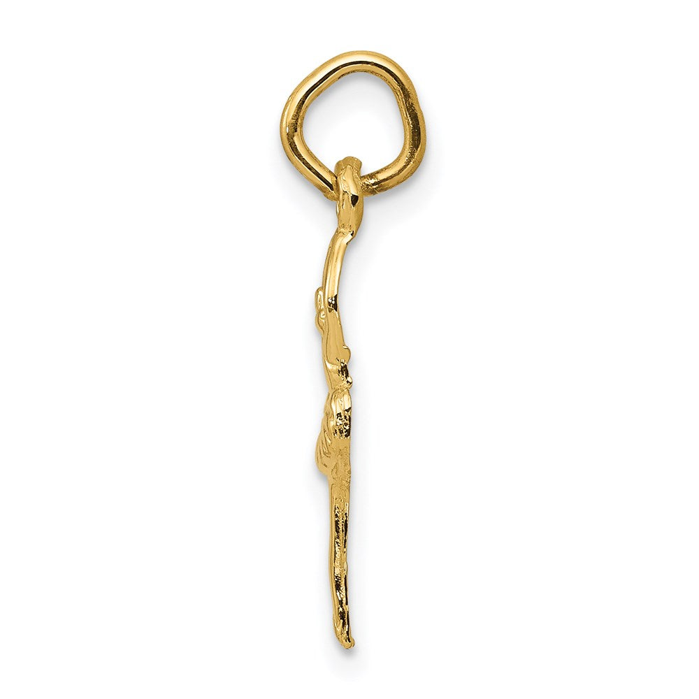 14K Gold Ballerina Necklace Charm - Charlie & Co. Jewelry