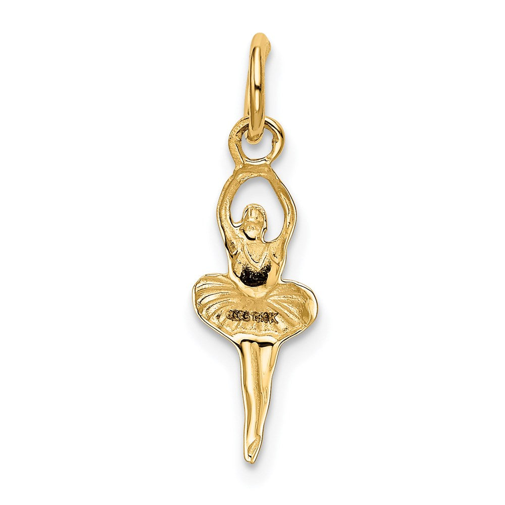 14K Gold Ballerina Necklace Charm - Charlie & Co. Jewelry