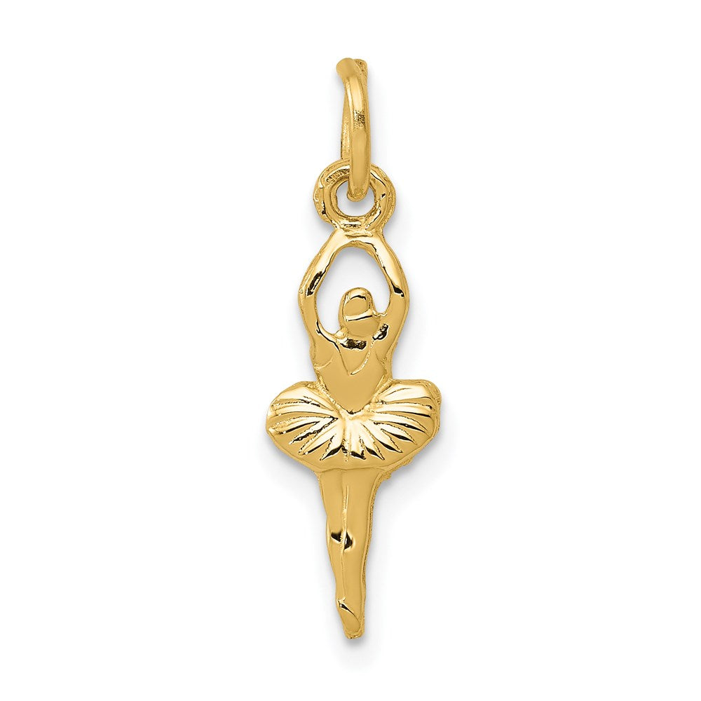 14K Gold Ballerina Necklace Charm - Charlie & Co. Jewelry