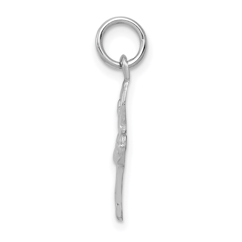 14K White Gold Ballerina Necklace Charm - Charlie & Co. Jewelry