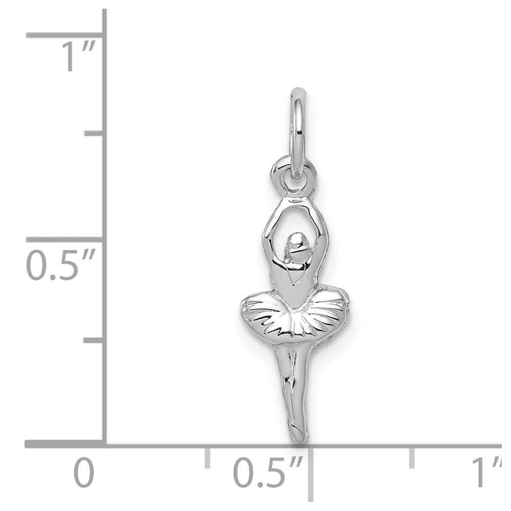 14K White Gold Ballerina Necklace Charm - Charlie & Co. Jewelry