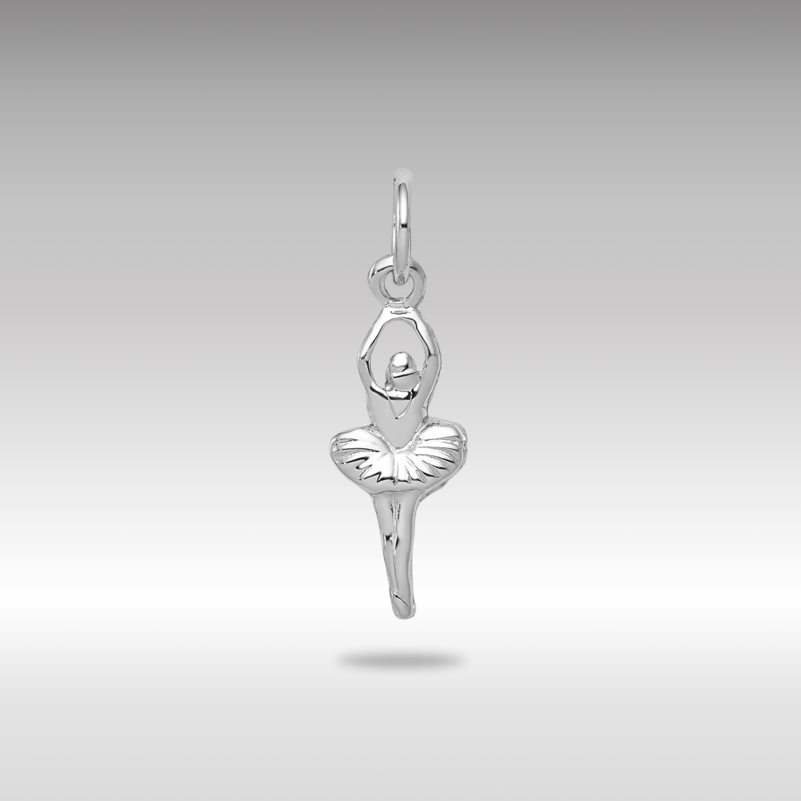 White Gold Ballerina Necklace Charm - Charlie & Co. Jewelry
