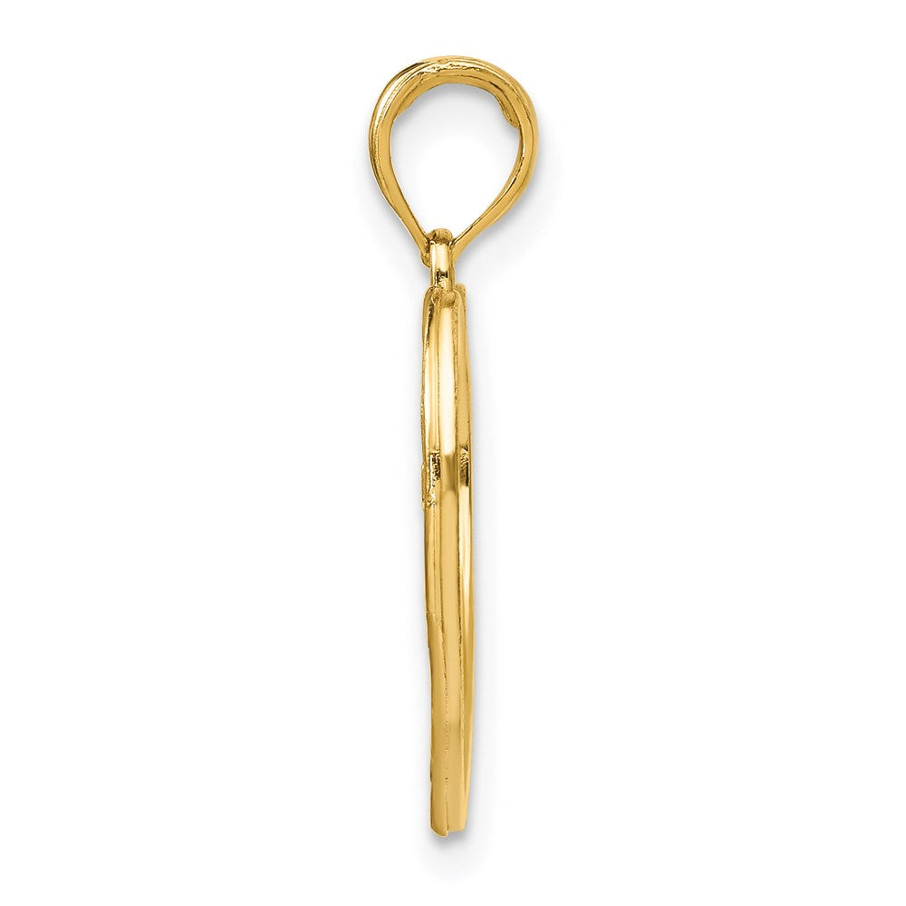 14K Yellow Gold and White Gold 'Hope in Heart' Necklace Pendant with Floral Accents - Charlie & Co. Jewelry