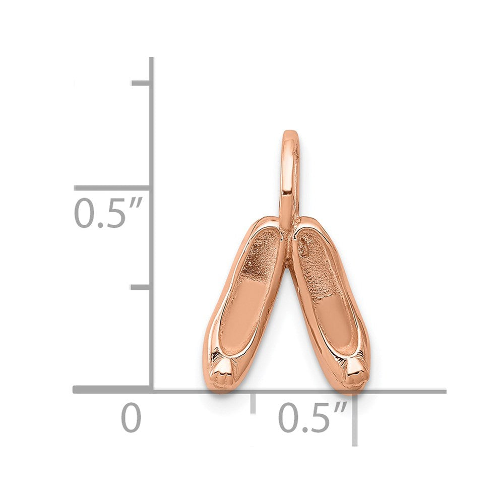 14K Rose Gold Ballet Slippers Necklace Charm - Charlie & Co. Jewelry