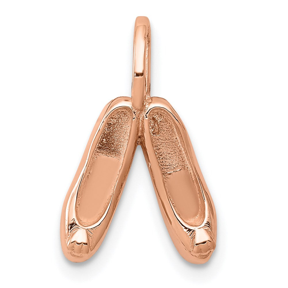14K Rose Gold Ballet Slippers Necklace Charm - Charlie & Co. Jewelry