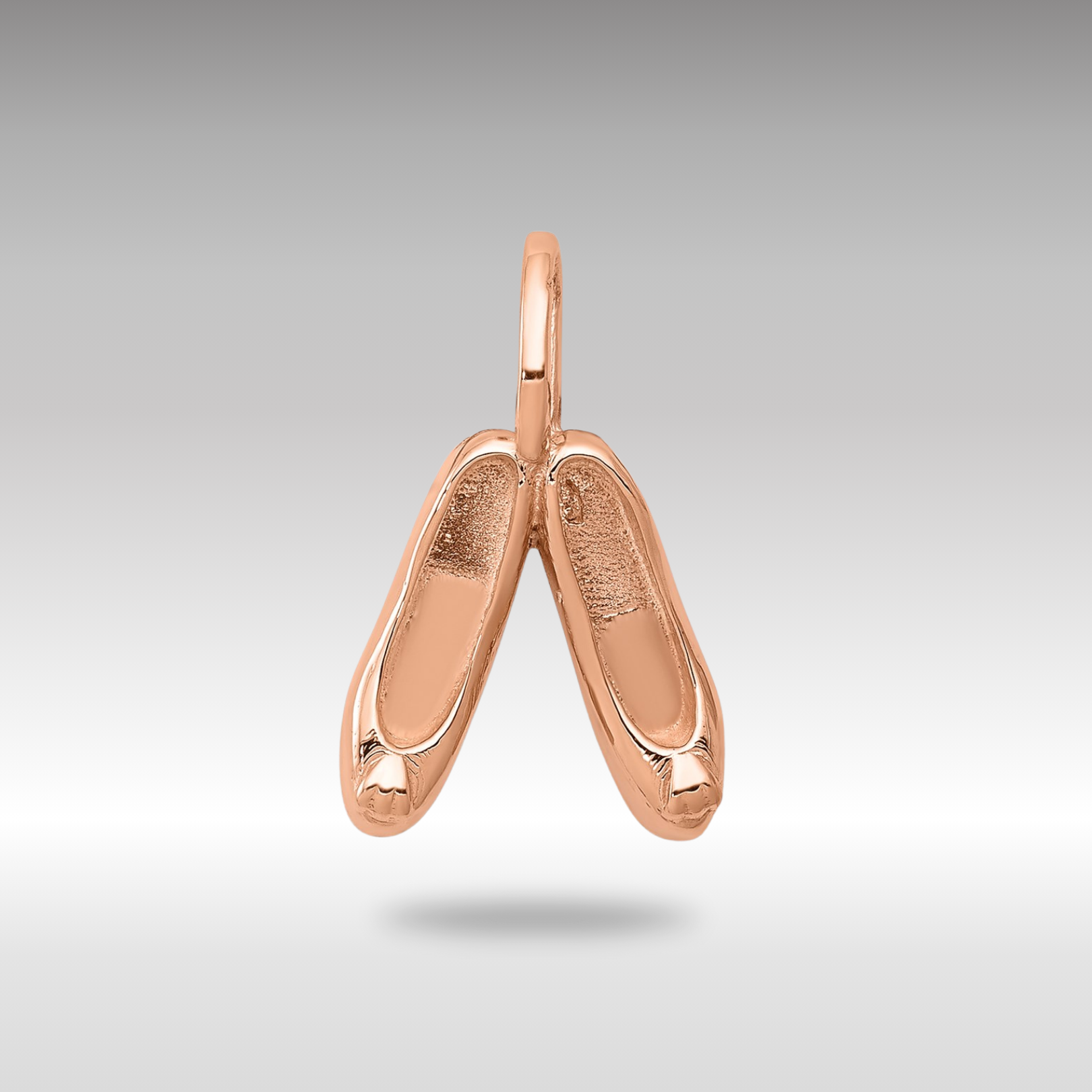 Rose Gold Ballet Slippers Necklace Pendant - Charlie & Co. Jewelry