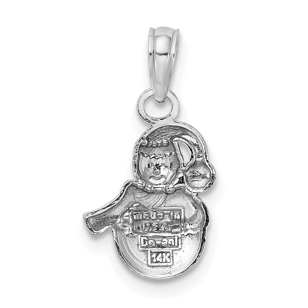 White Gold Charming Snowman Pendant Model-K9587W - Charlie & Co. Jewelry