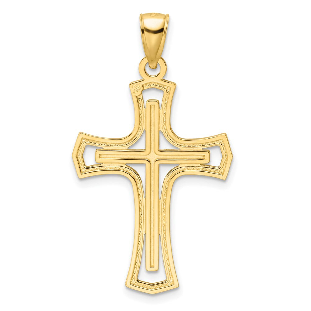 Charlie & Co Jewelry | 14k Polished Double Cross Pendant - Model K9875