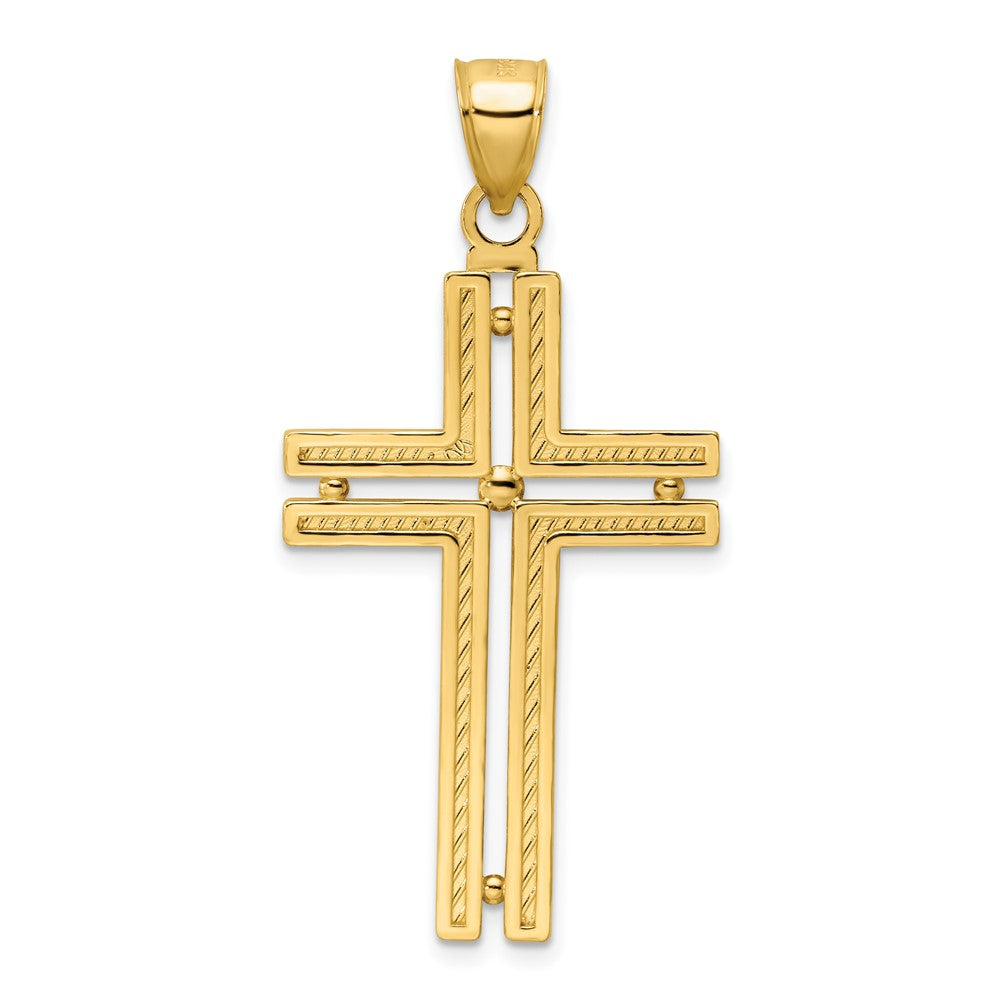Charlie & Co Jewelry | 14k Polished Beaded Cross Pendant - Model K9885