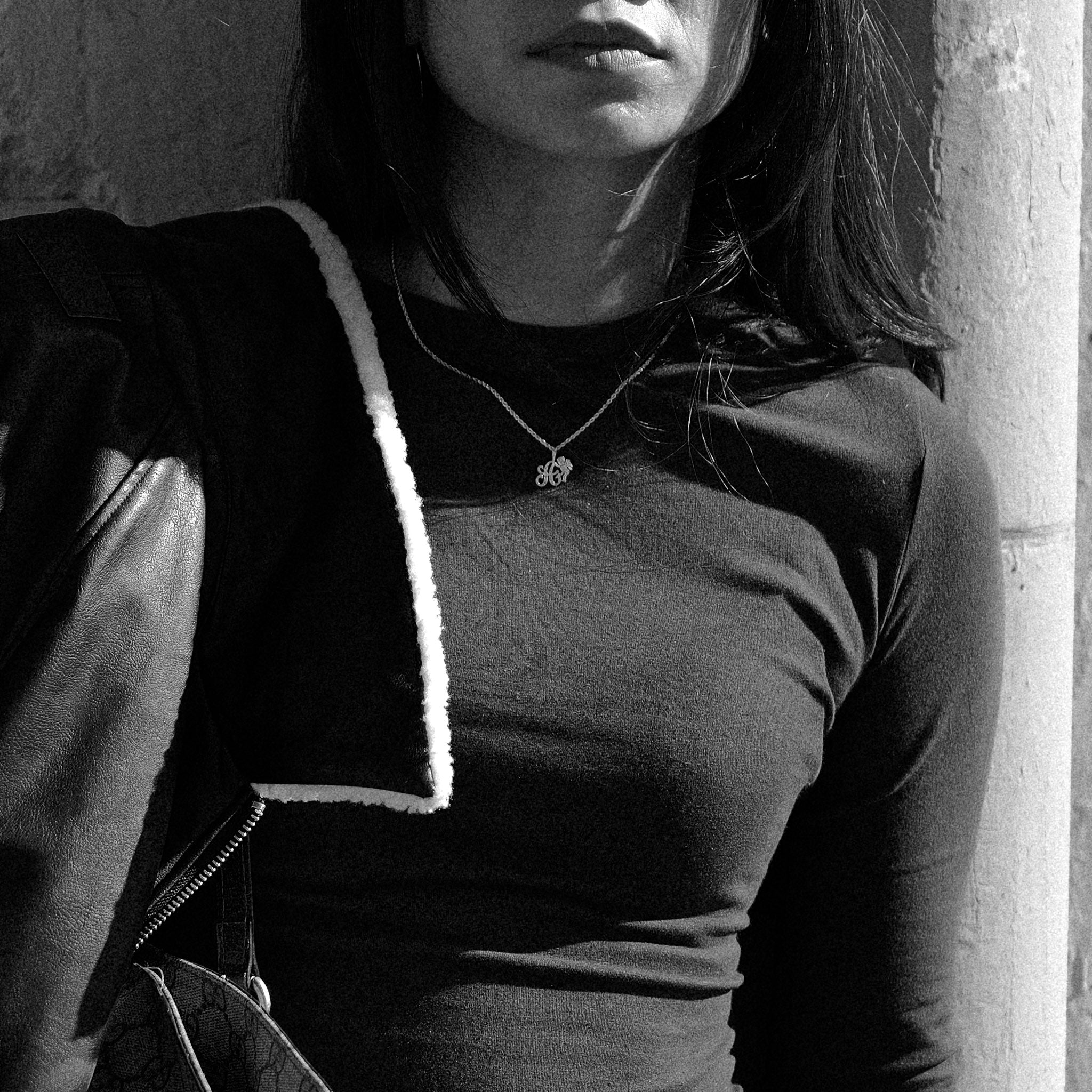 14K Gold Script Letter A Pendant with Cherub Angel | A-Z Pendants - Charlie & Co. Jewelry