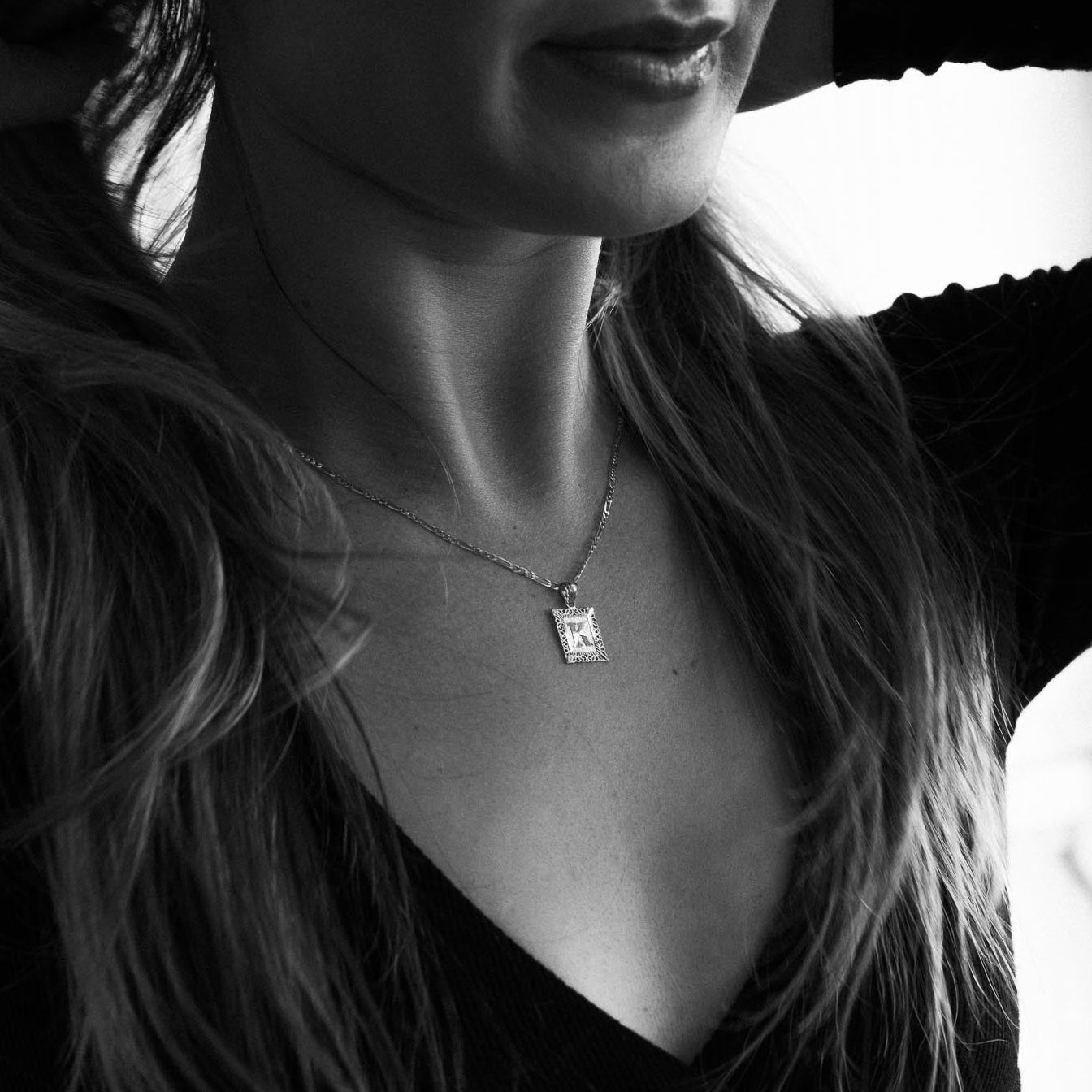 14K Gold Letter K Filigree Pendants | A-Z 14K Gold Pendants - Charlie & Co. Jewelry