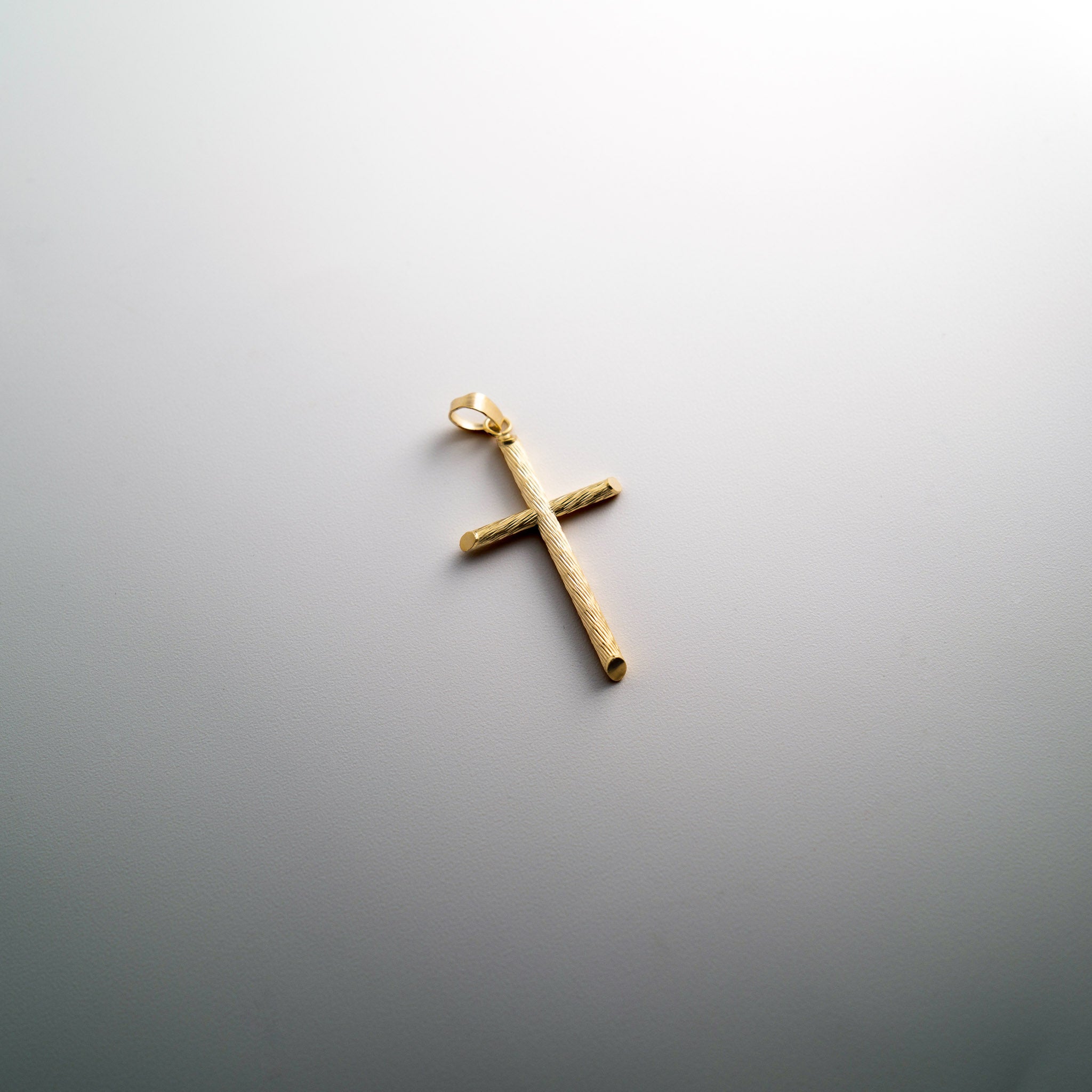14k Polished & Textured Fancy Cross Pendant - Model K9949 - Charlie & Co. Jewelry