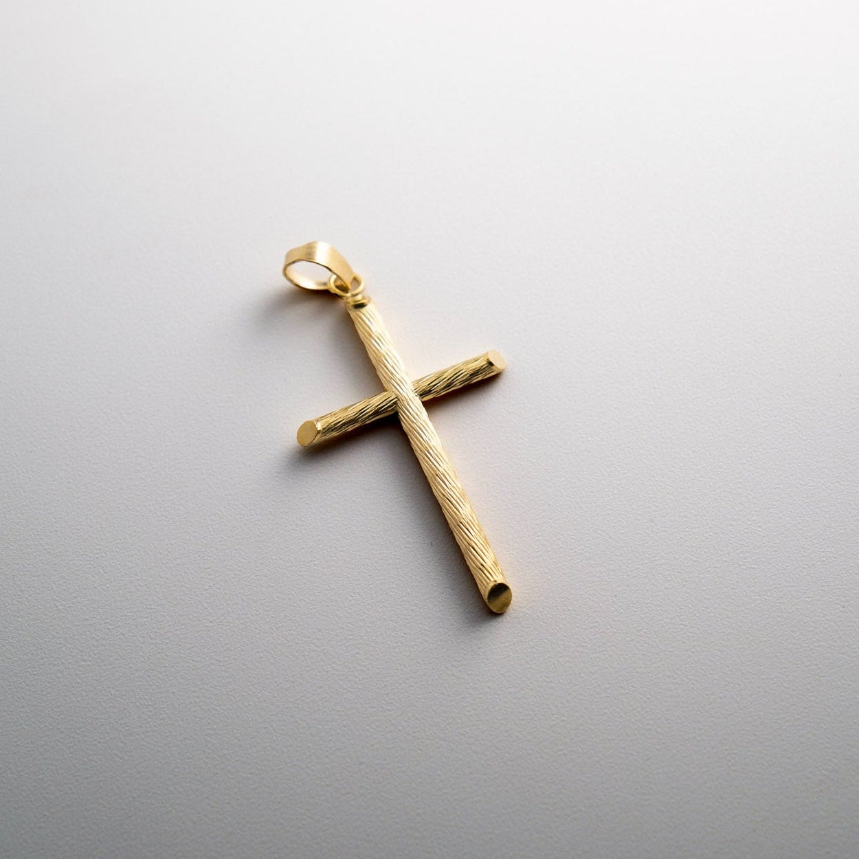 14k Polished & Textured Fancy Cross Pendant - Model K9949 - Charlie & Co. Jewelry