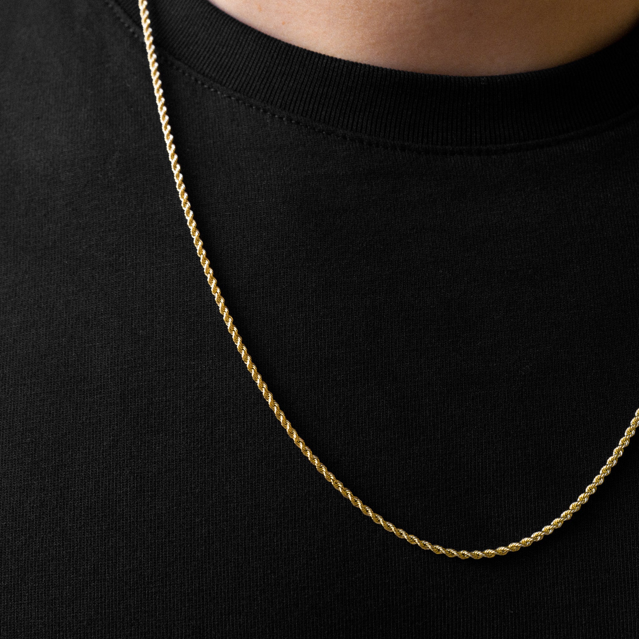 1.8mm 14K Gold Hollow Rope Chain - Model 0437 - Charlie & Co. Jewelry