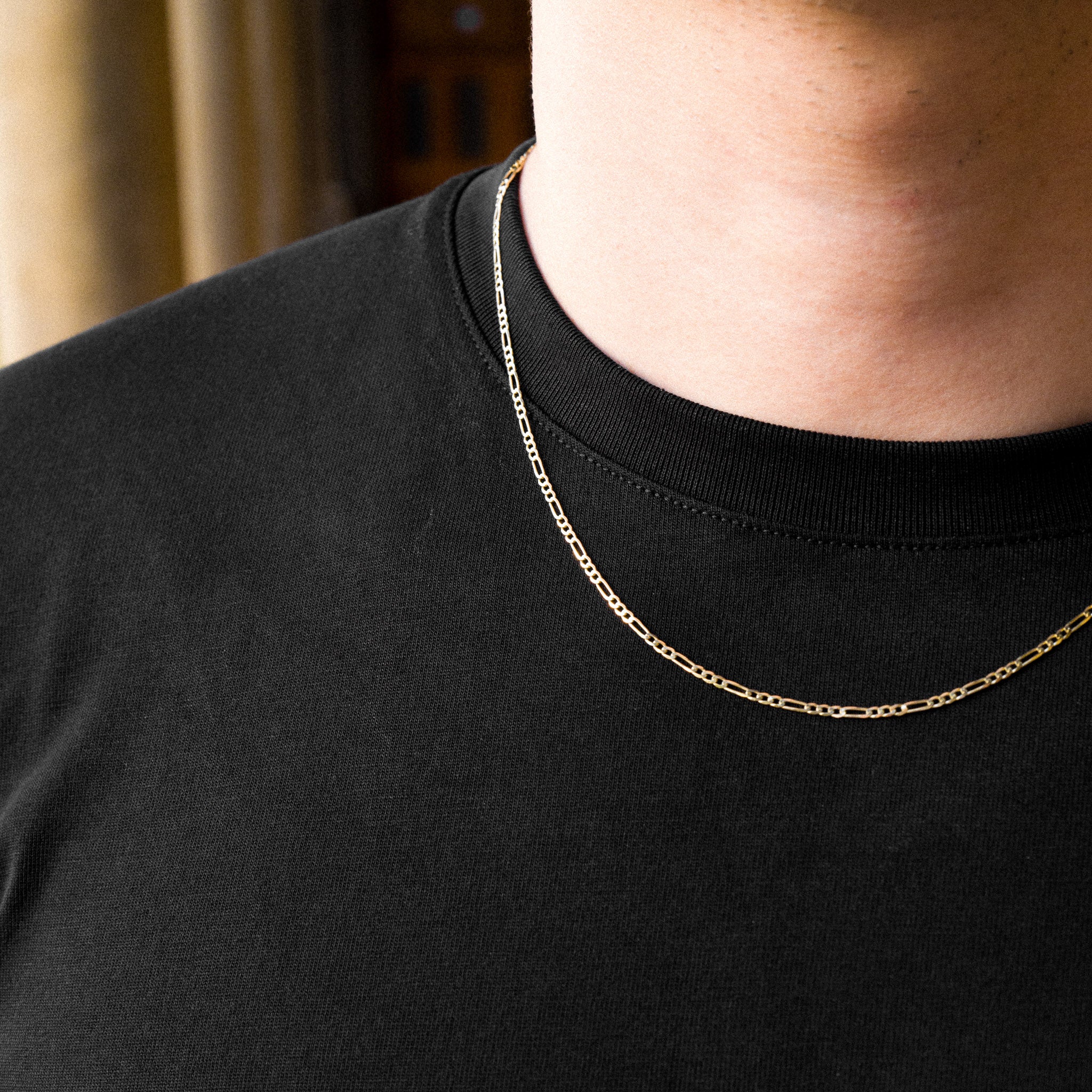 2mm 14K Gold Solid Figaro Chain With - Model 0105 - Charlie & Co. Jewelry
