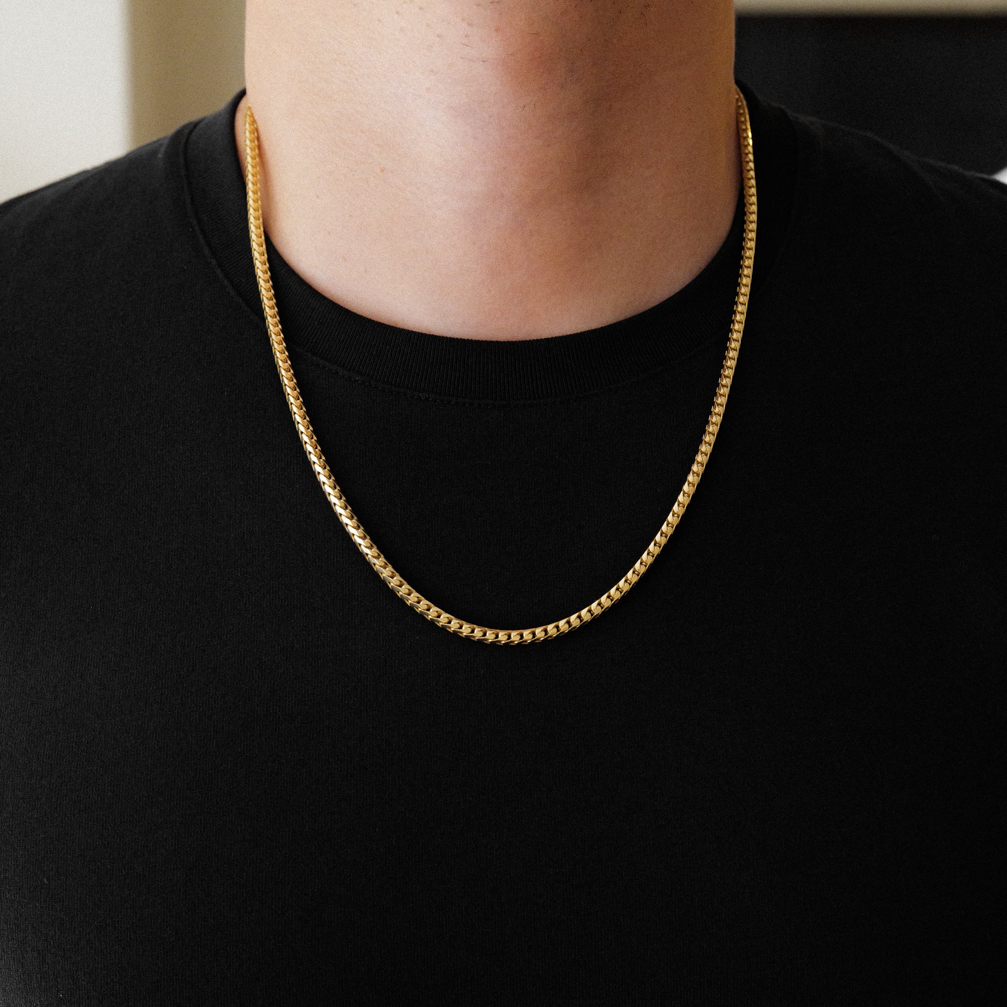14K Gold 3.3mm Solid Italian Franco Chain - Model 0405