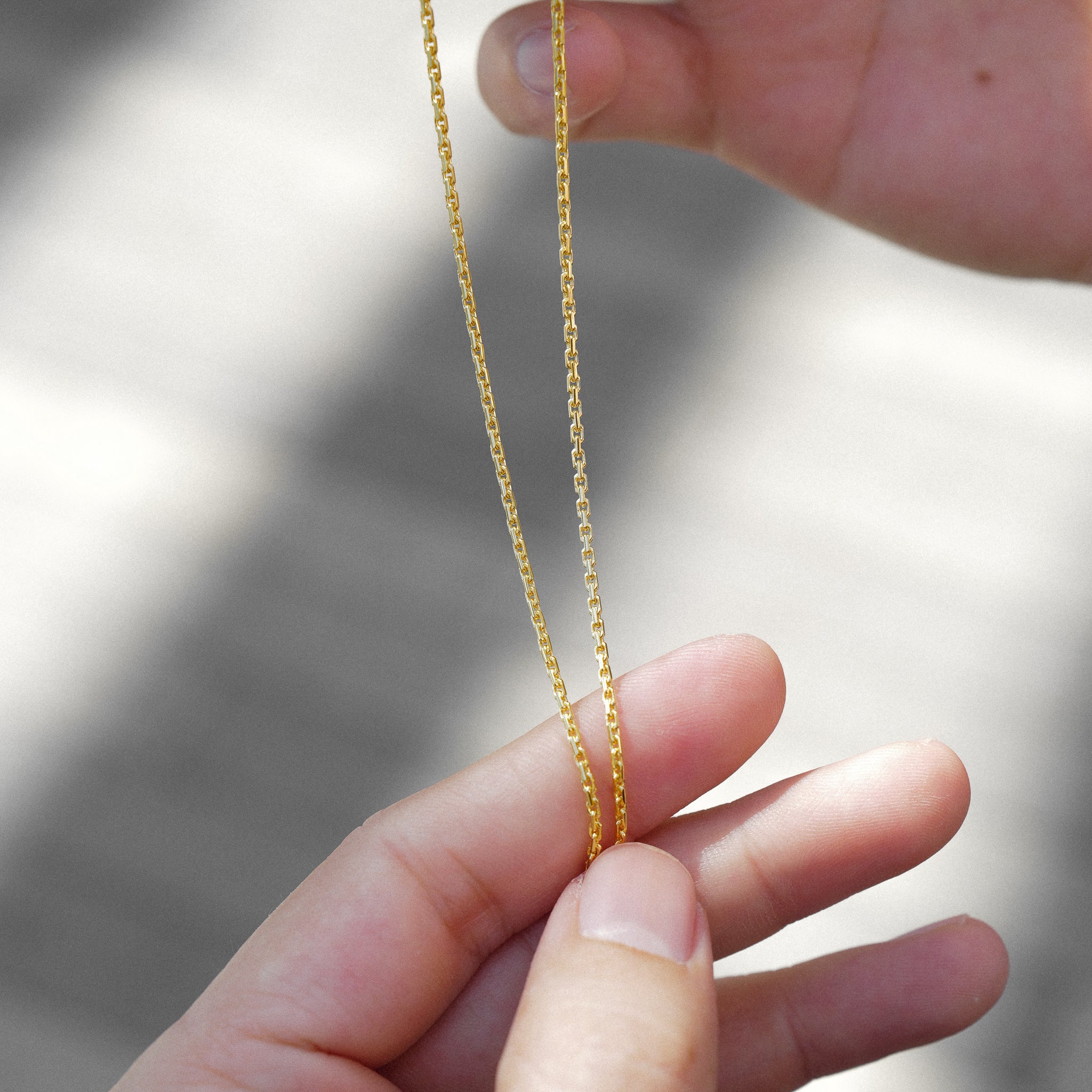 14k Gold 1.3mm Solid Diamond-Cut Cable Chain Model CH-0625