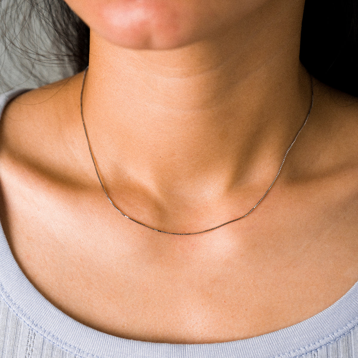 14K White Gold 0.5mm Box Chain - Model CH-0262