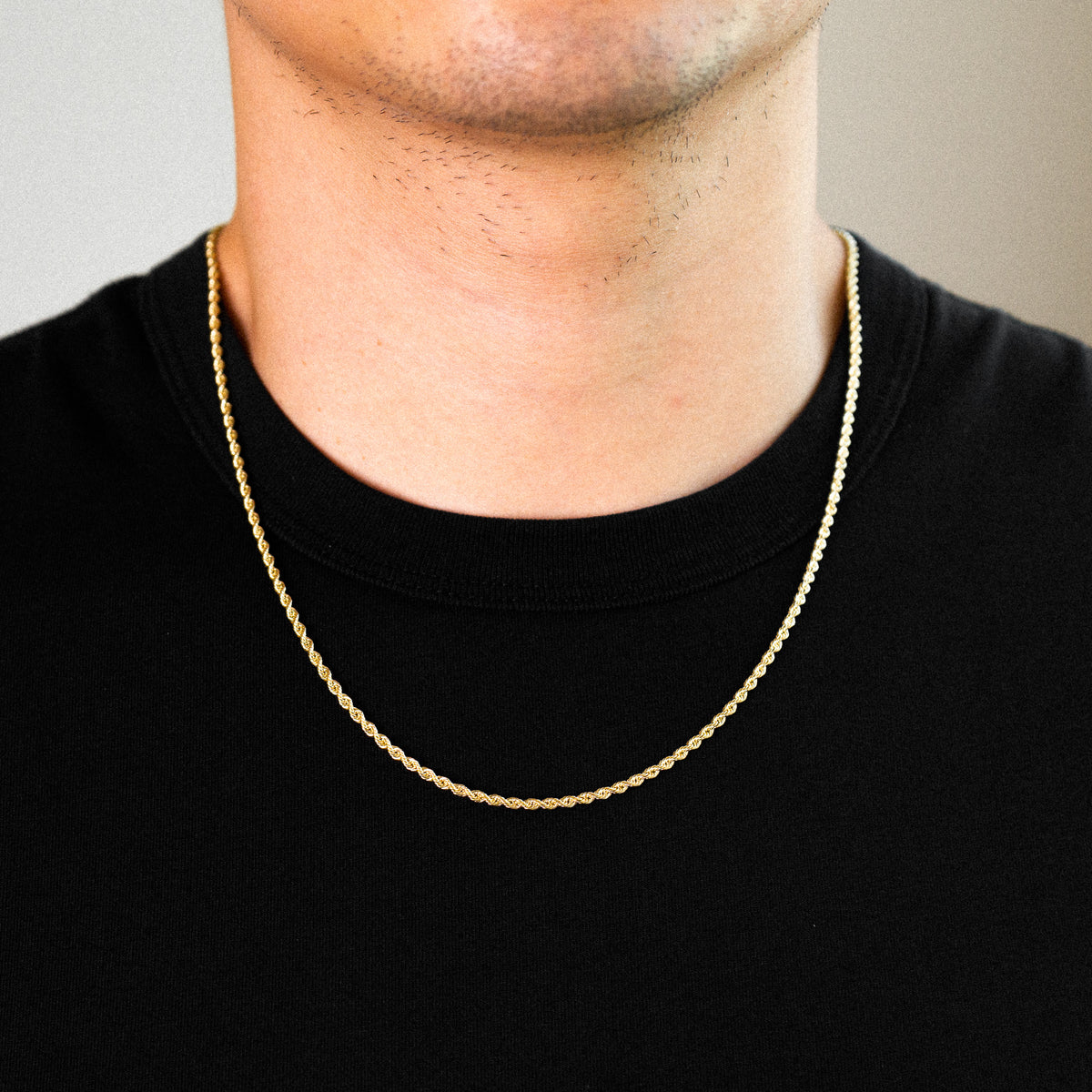 14K Gold 2.5mm Hollow Rope Chain - Model 0436