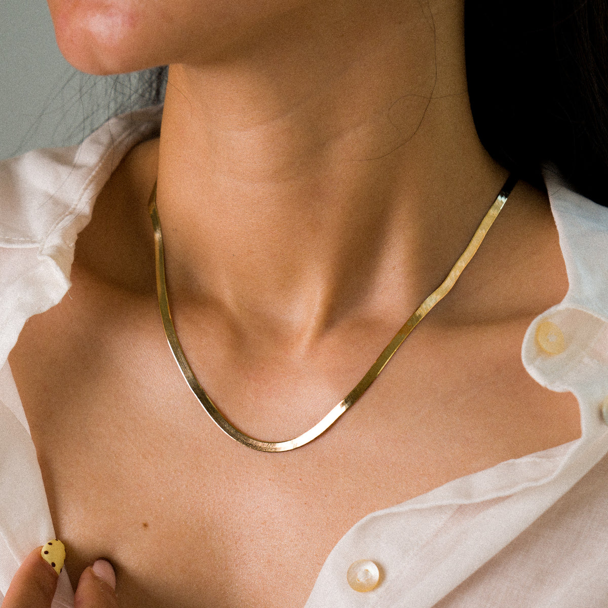 14k Gold 3.5mm Flex Herringbone Chain - Model CH-0627