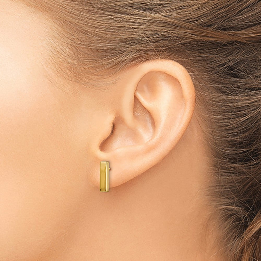 Gold Leslie's 14K Polished Post Bar Earrings Model-LE1487 - Charlie & Co. Jewelry