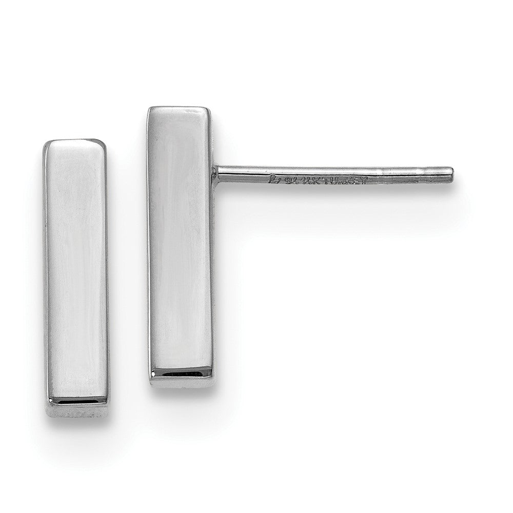 Gold Leslie's 14K White Gold Polished Post Earrings Model-LE1493 - Charlie & Co. Jewelry