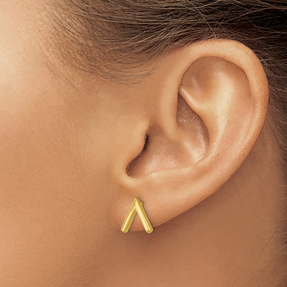 Gold Leslie's 14K Polished Stud Earrings - Model LE1677 - Charlie & Co. Jewelry