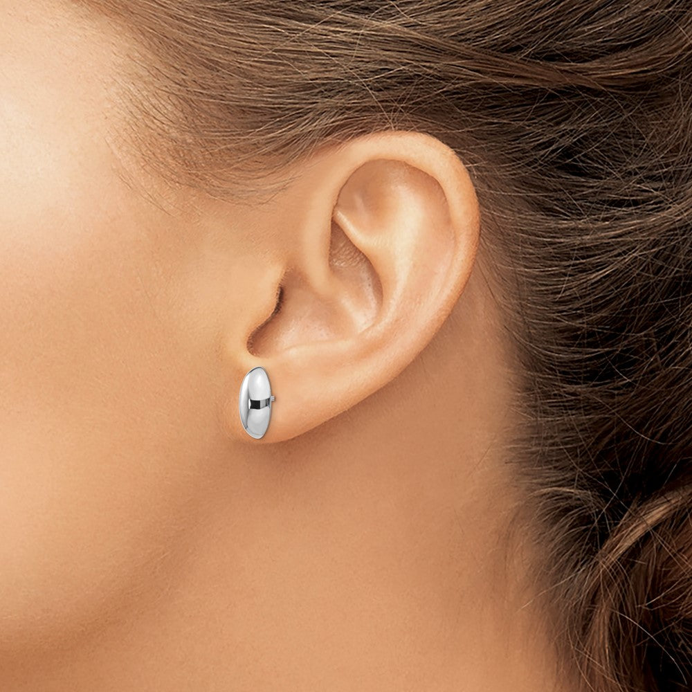 Gold Leslie's 14K White Gold Polished Post Earrings - Model LE1767W - Charlie & Co. Jewelry