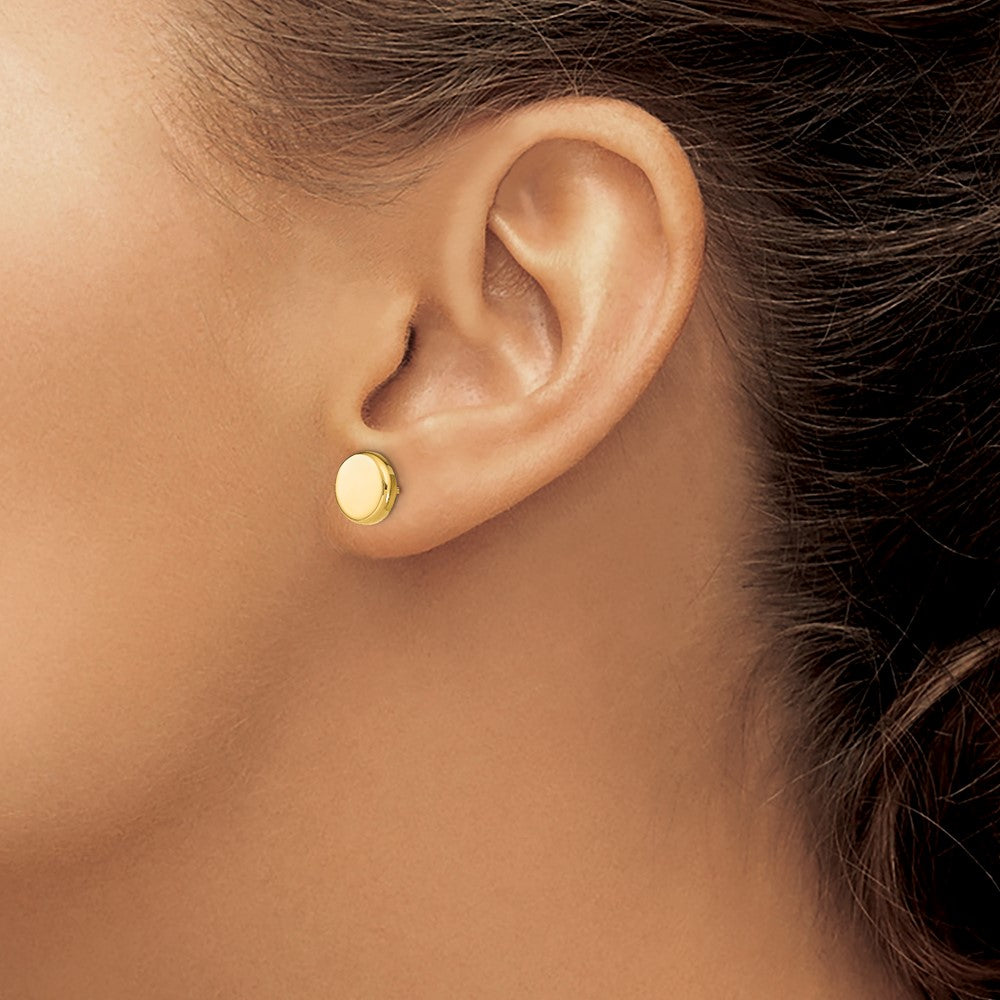 Gold Leslie's 14k Polished Button Post Earrings - Model LE2047 - Charlie & Co. Jewelry