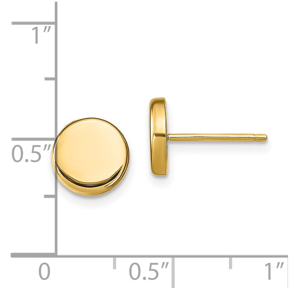 Gold Leslie's 14k Polished Button Post Earrings - Model LE2047 - Charlie & Co. Jewelry