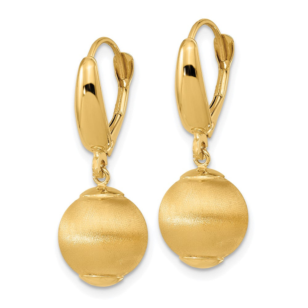 Gold Polished Textured Leverback Earrings - Model LE2213 - Charlie & Co. Jewelry