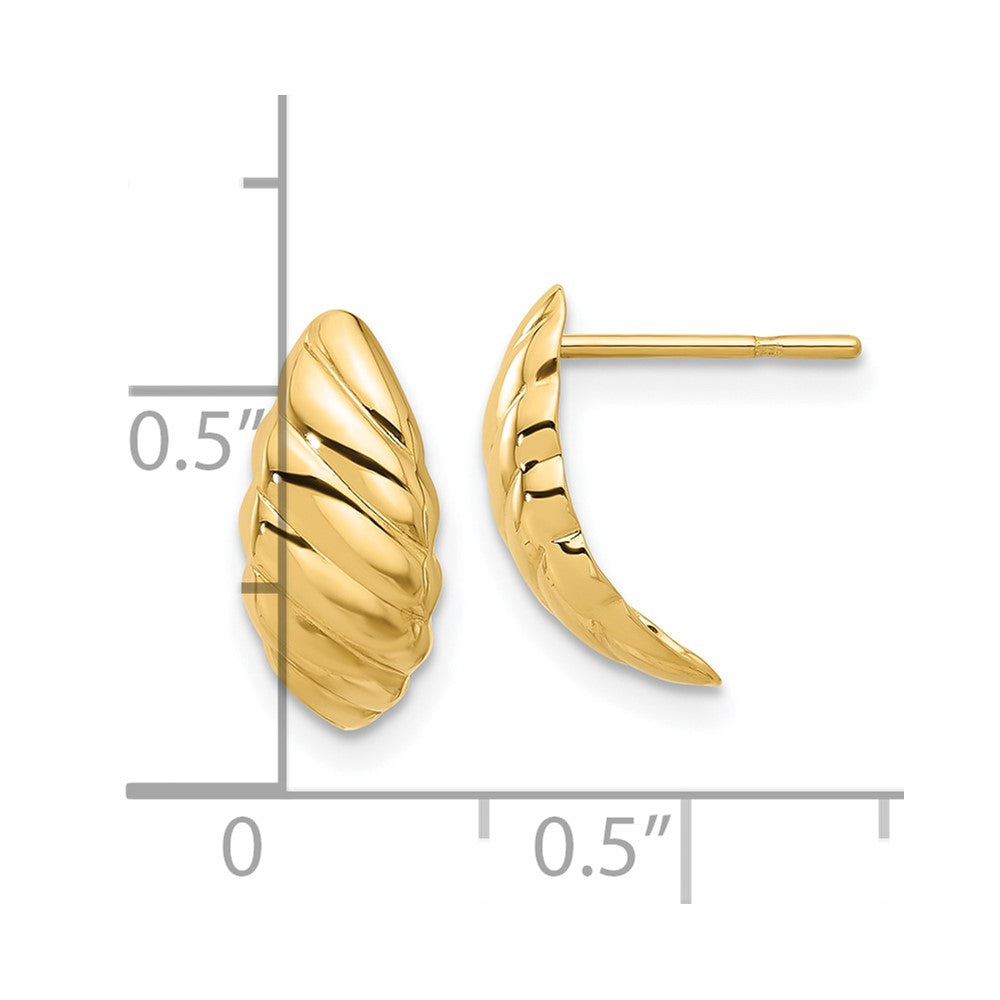 Gold Leslie's 14K Polished Post Earrings - Model LE2357 - Charlie & Co. Jewelry