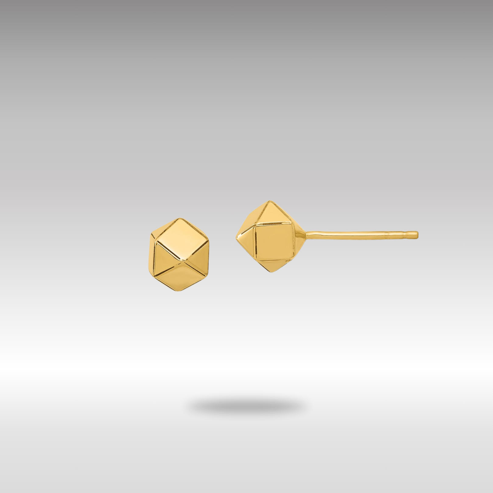 Gold Leslie's 14K Polished Geometric Ball Post Earrings - Model LE2621 - Charlie & Co. Jewelry