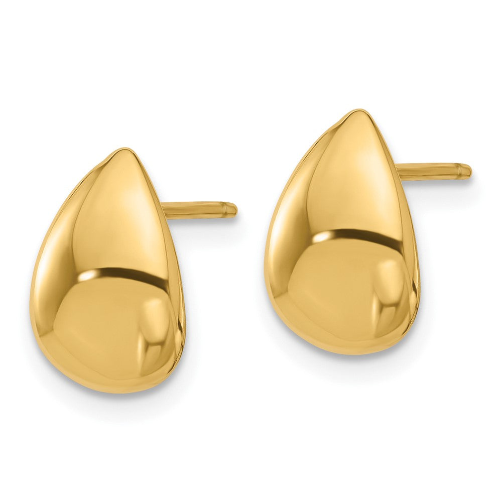 Gold Leslie's 14K Polished Teardrop Post Earrings Model-LE2632 - Charlie & Co. Jewelry