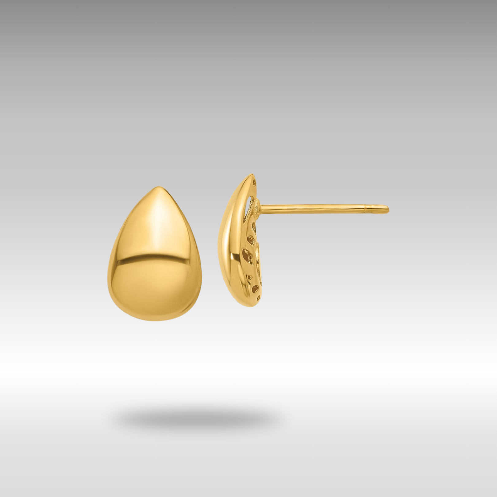 Gold Leslie's 14K Polished Teardrop Post Earrings Model-LE2632 - Charlie & Co. Jewelry