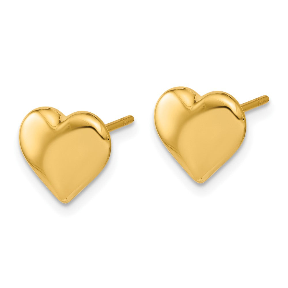 Gold Leslie's 14K Polished Heart Post Earrings - Model LE2927 - Charlie & Co. Jewelry
