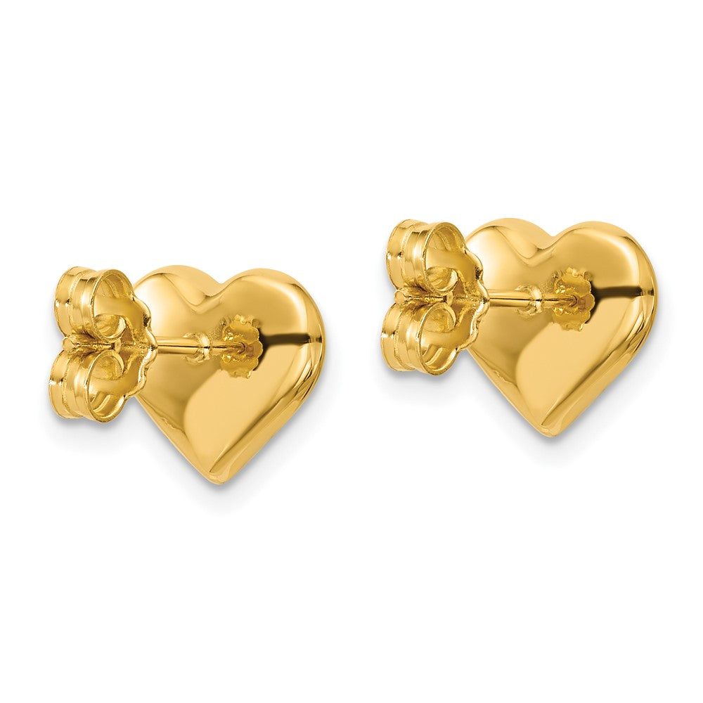 Gold Leslie's 14K Polished Heart Post Earrings - Model LE2927 - Charlie & Co. Jewelry